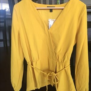 JCrew Drapey Crepe Faux Wrap Top